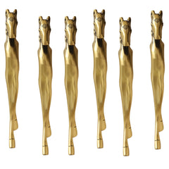 Brass-Finished Aluminum Door Handle With Horse Head Design Door Handle, Height - 38.10 cm