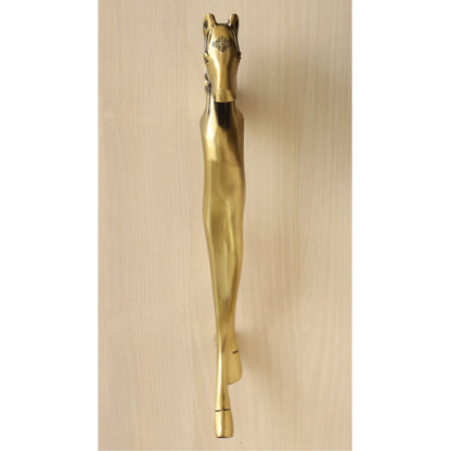 Brass-Finished Aluminum Door Handle With Horse Head Design Door Handle, Height - 38.10 cm