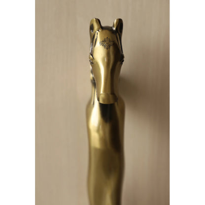 Brass-Finished Aluminum Door Handle With Horse Head Design Door Handle, Height - 38.10 cm