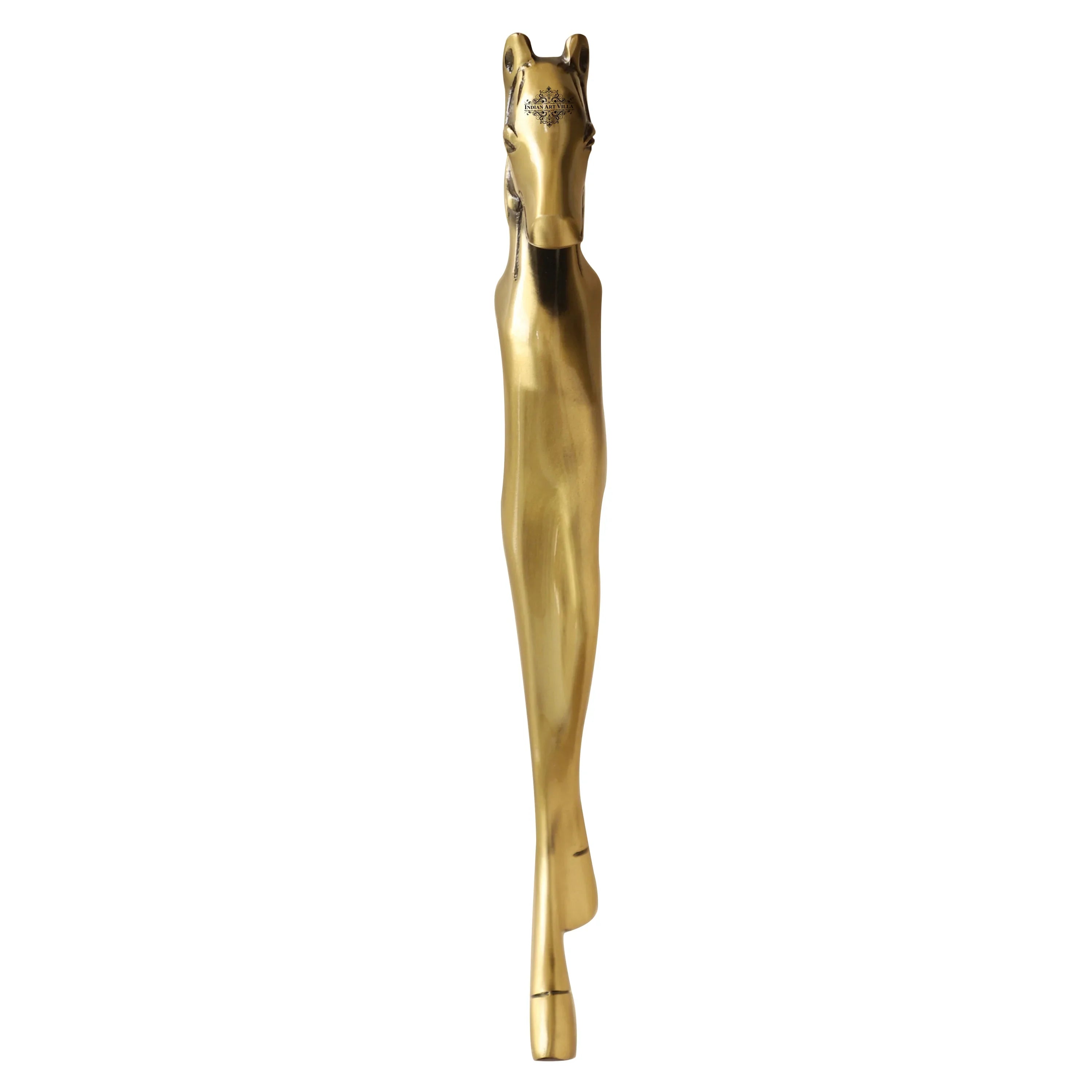 Brass-Finished Aluminum Door Handle With Horse Head Design Door Handle, Height - 38.10 cm