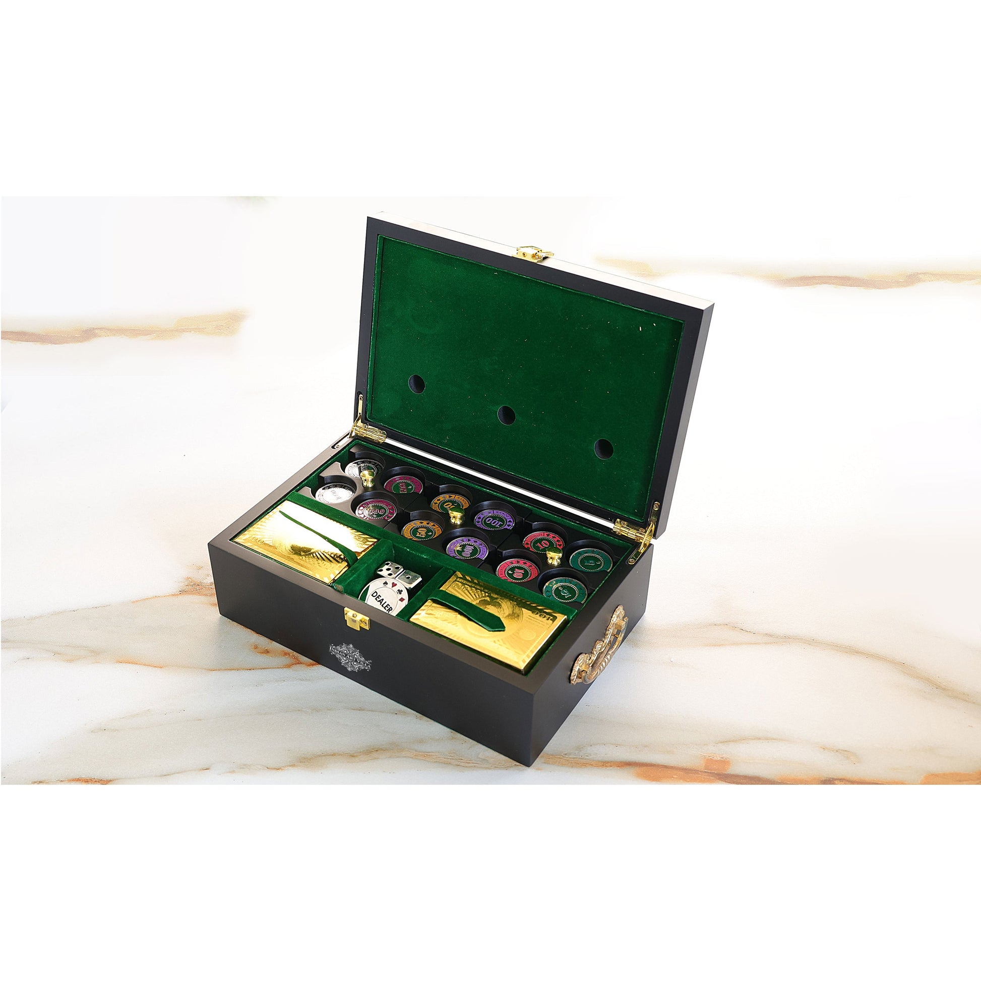 Brass Poker Set With Nickel Plating, (300 chips)