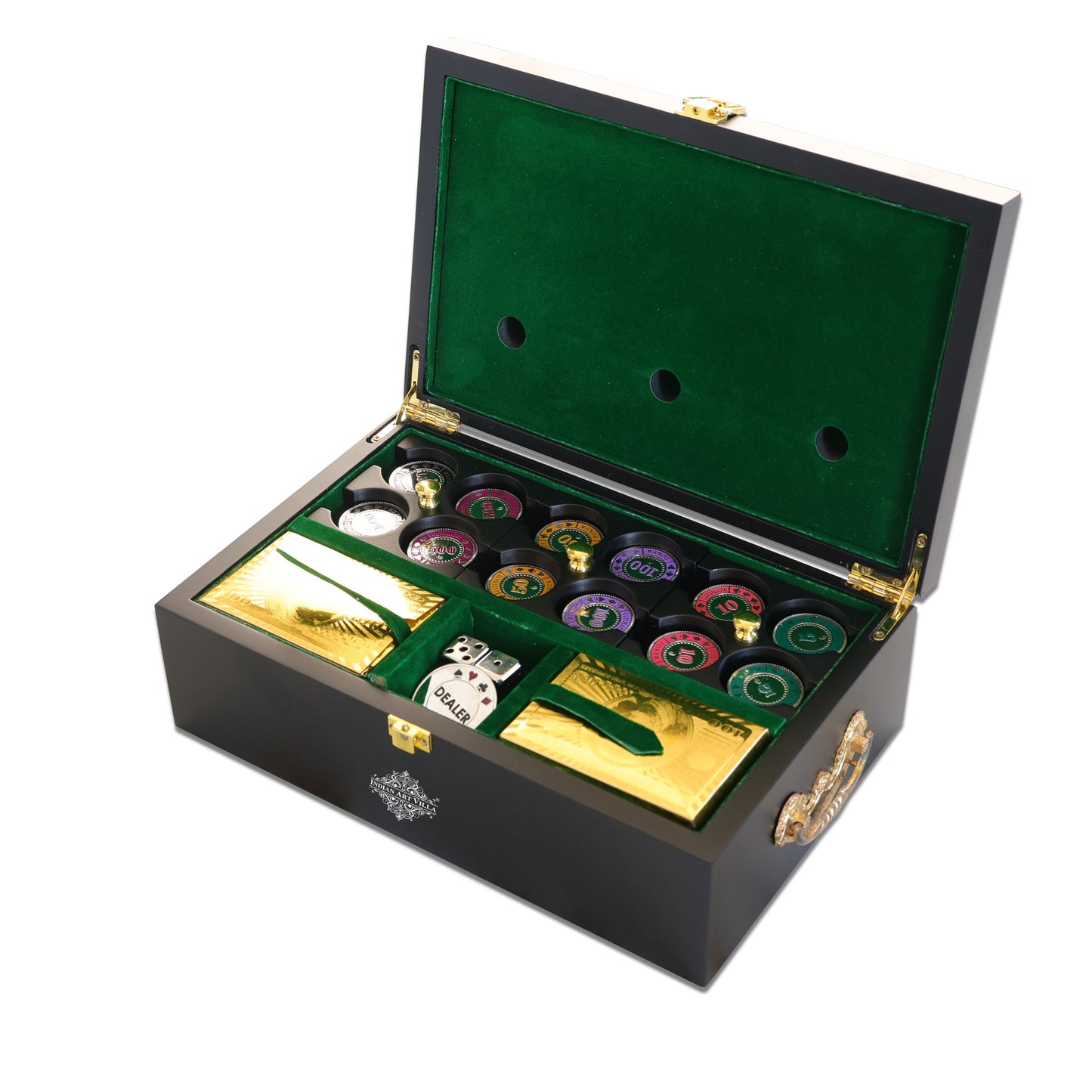 Brass Poker Set With Nickel Plating, (300 chips)