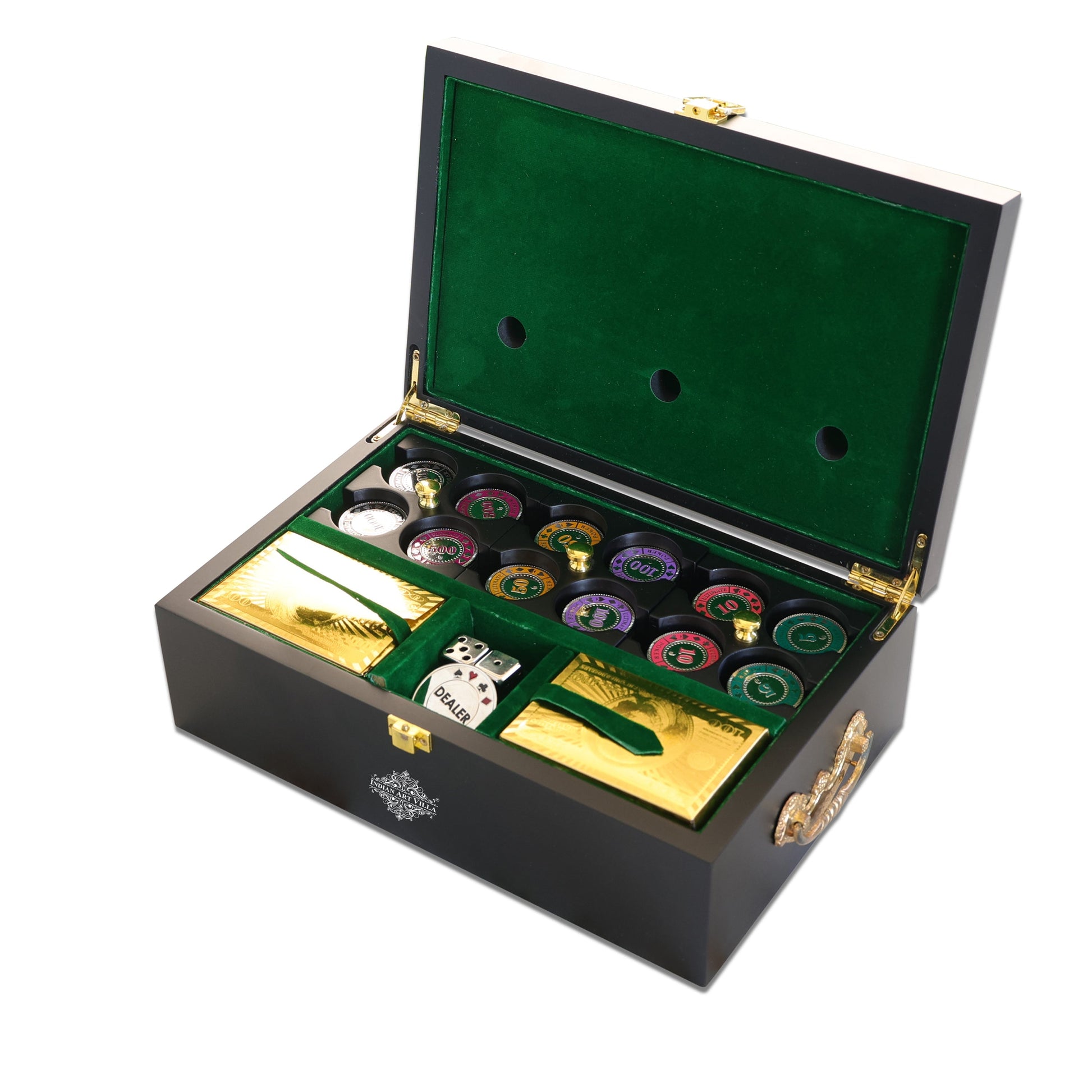 Brass Poker Set With Nickel Plating, (300 chips)