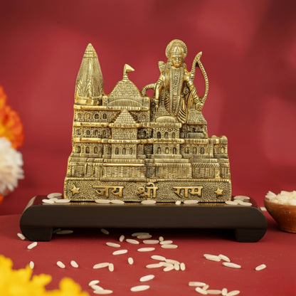 Pure Brass Ram Ayodhya Temple 3D Wooden Replica