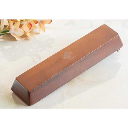 Wooden Rectangle Platter Tray – 14.6 Inch, Flower & Leaf Design, Elegant Wooden Serving Tray for Dining, Home Decor, Kitchen, and Gifting