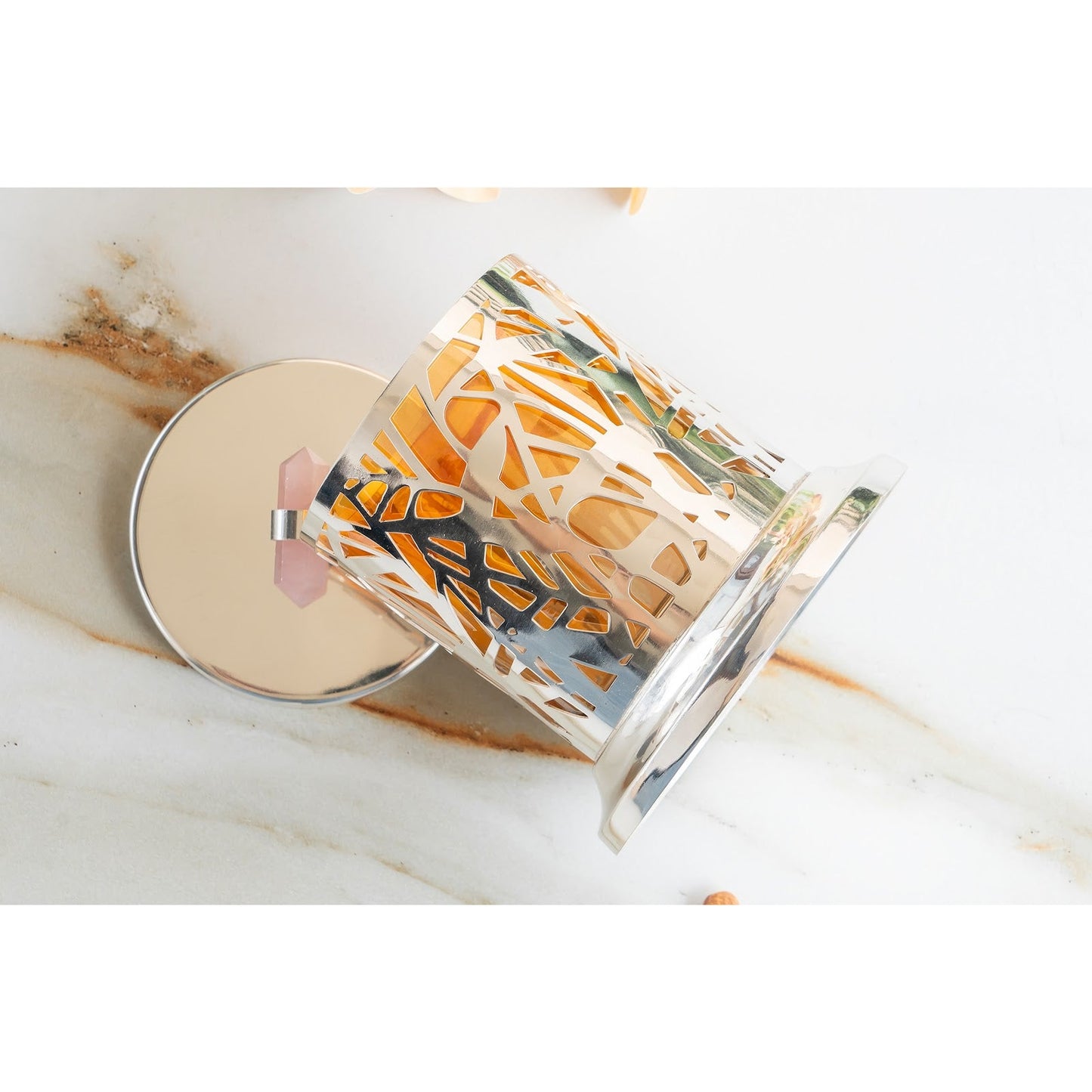 Silver Plated Brass & Glass Jali Cutting Dry Fruit Box, Oval Shaped Decorative Chocolate & Dry Fruit Storage Box