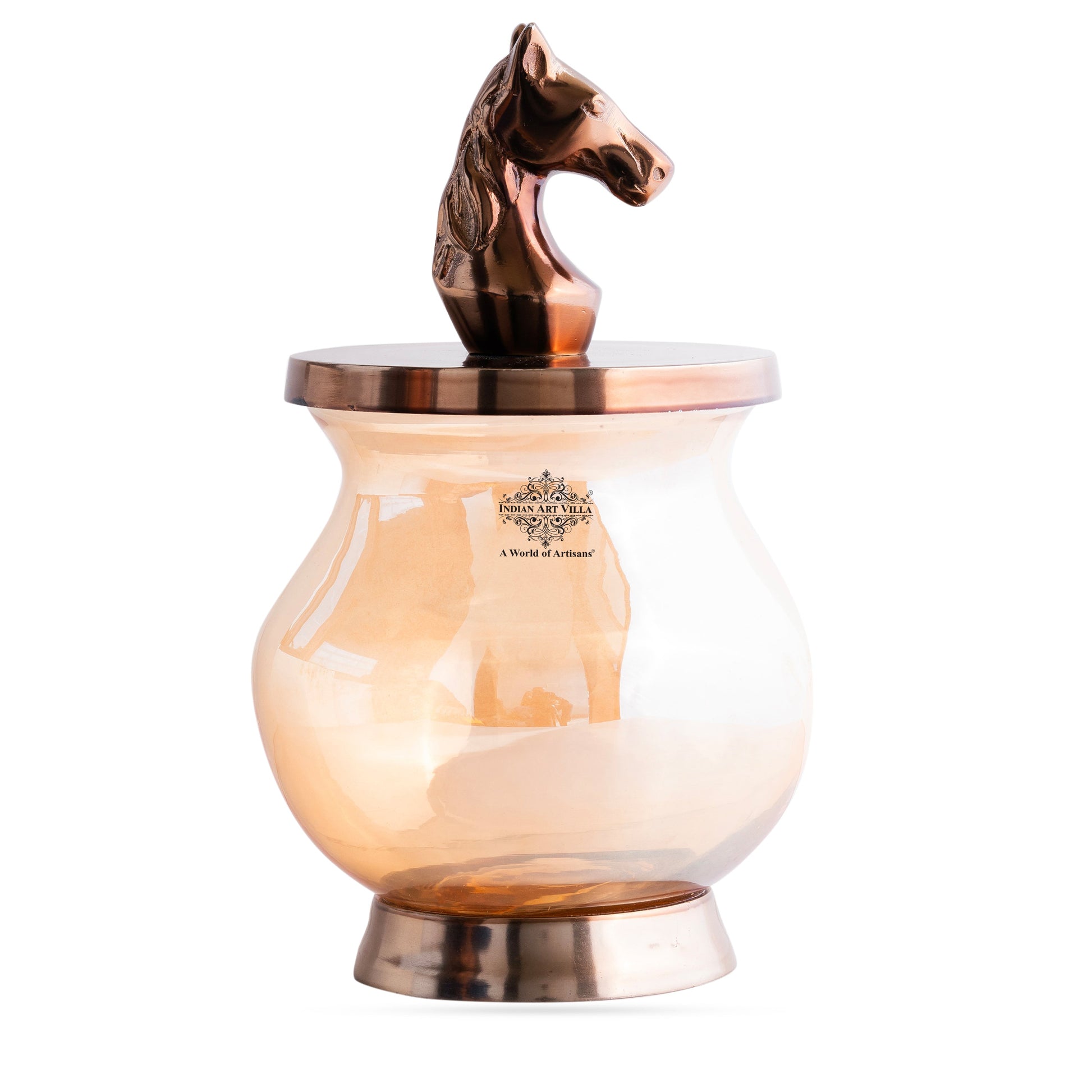 Horse Head Decorative Jar –2000 ML, Handcrafted Luxury Home Décor, Multipurpose Storage