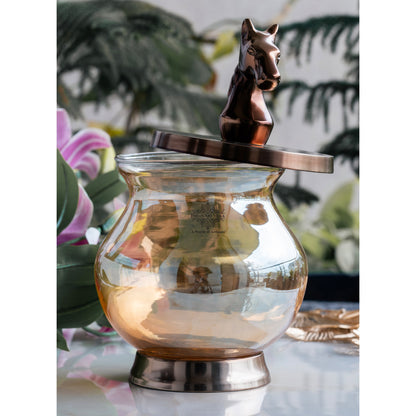 Horse Head Decorative Jar –2000 ML, Handcrafted Luxury Home Décor, Multipurpose Storage