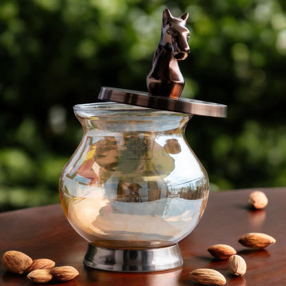 Horse Head Decorative Jar –2000 ML, Handcrafted Luxury Home Décor, Multipurpose Storage