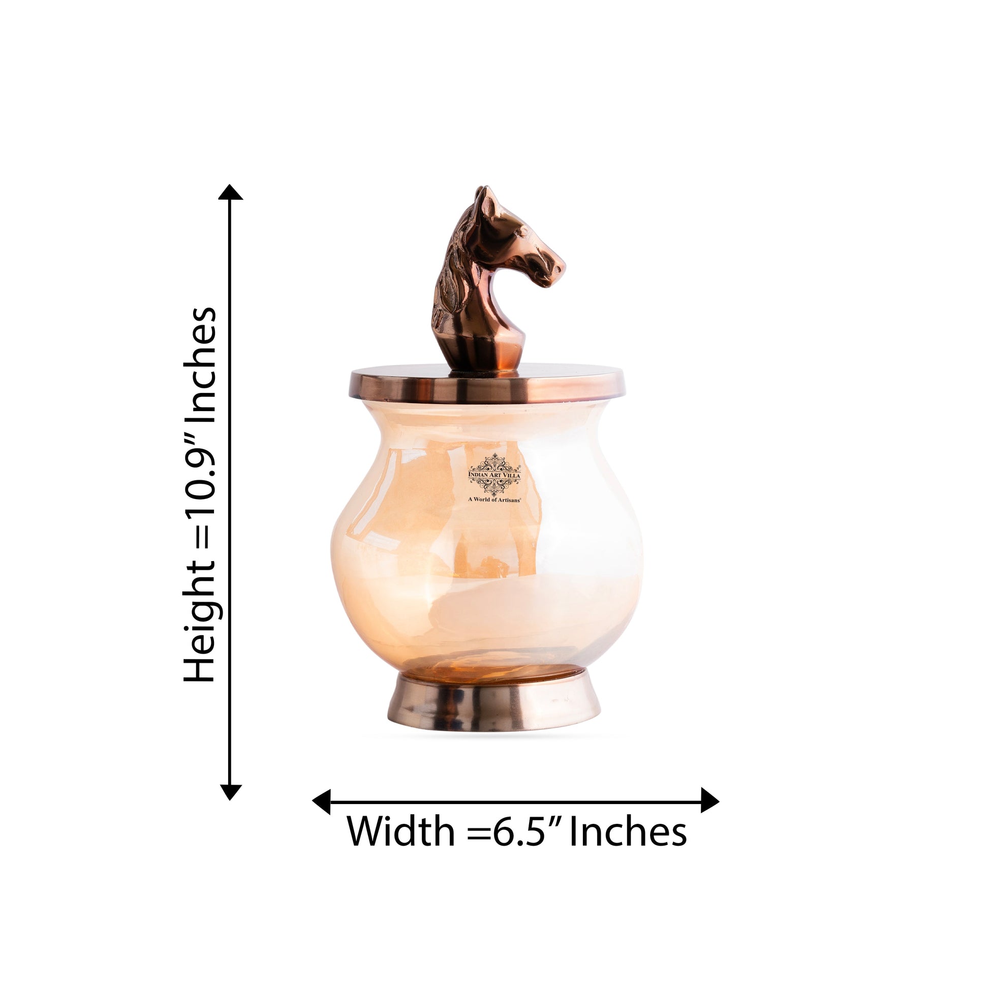 Horse Head Decorative Jar –2000 ML, Handcrafted Luxury Home Décor, Multipurpose Storage