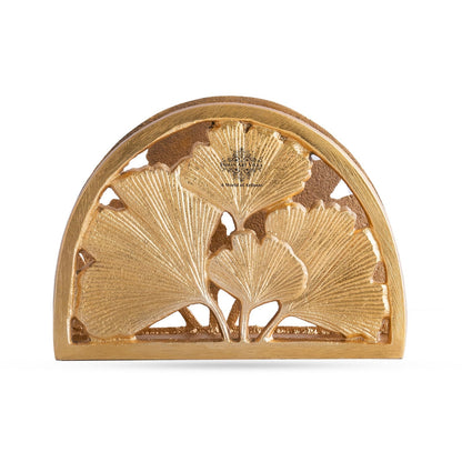 Brass Finish Embossed Flower Design Napkin Holder – Elegant Decorative Tissue Organizer for Home, Office, and Gifting