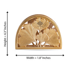 Brass Finish Embossed Flower Design Napkin Holder – Elegant Decorative Tissue Organizer for Home, Office, and Gifting
