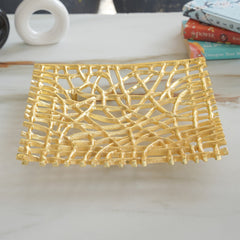 Brass Finish Decorative Aluminium Centerpiece Platter