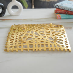 Brass Finish Decorative Aluminium Centerpiece Platter