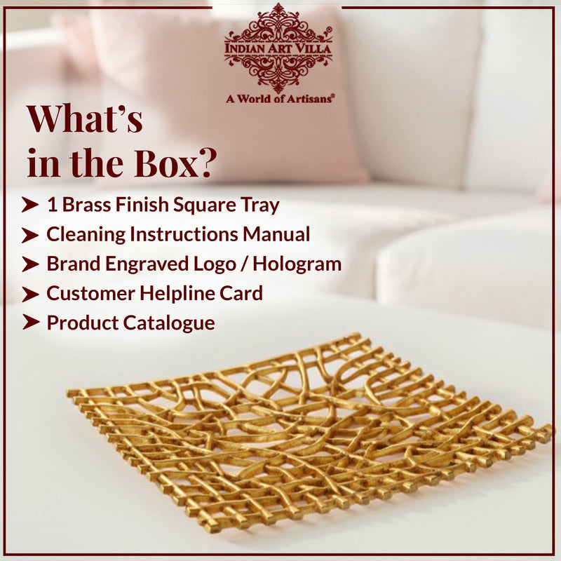Brass Finish Decorative Aluminium Centerpiece Platter