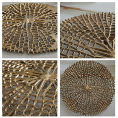 Brass Finish Round Tray 15 Inches