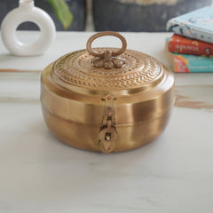Brass Jewellery Box With Antique Matt Finish