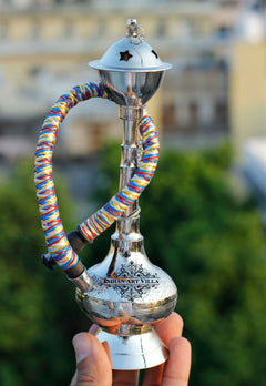 Handmade Pure Brass Chrome Finish Designer Hookah- Home Decor