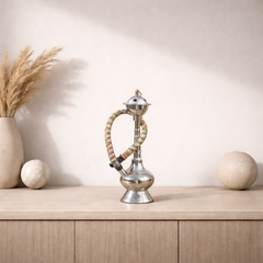 Handmade Pure Brass Chrome Finish Designer Hookah- Home Decor