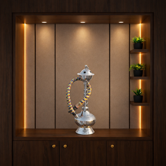 Handmade Pure Brass Chrome Finish Designer Hookah- Home Decor
