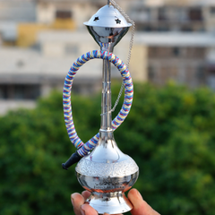 Handmade Pure Brass Chrome Finish Designer Hookah- Home Decor