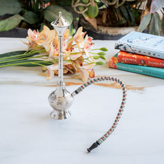 Handmade Pure Brass Chrome Finish Designer Hookah- Home Decor