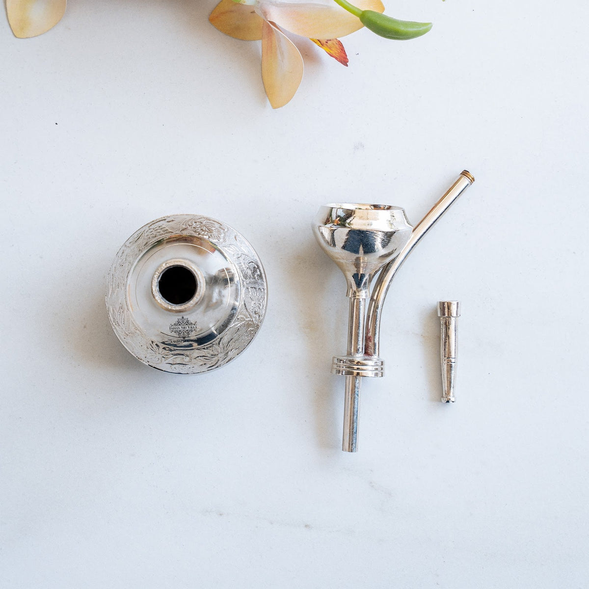 Handmade Pure Brass Chrome Finish Designer Hookah- Home Decor