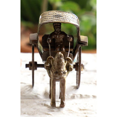 Brass Handcrafted Horse Carriage Showpiece Figurine, Home Hotel Office Decorative Item, Size-6.5x12.5 cm
