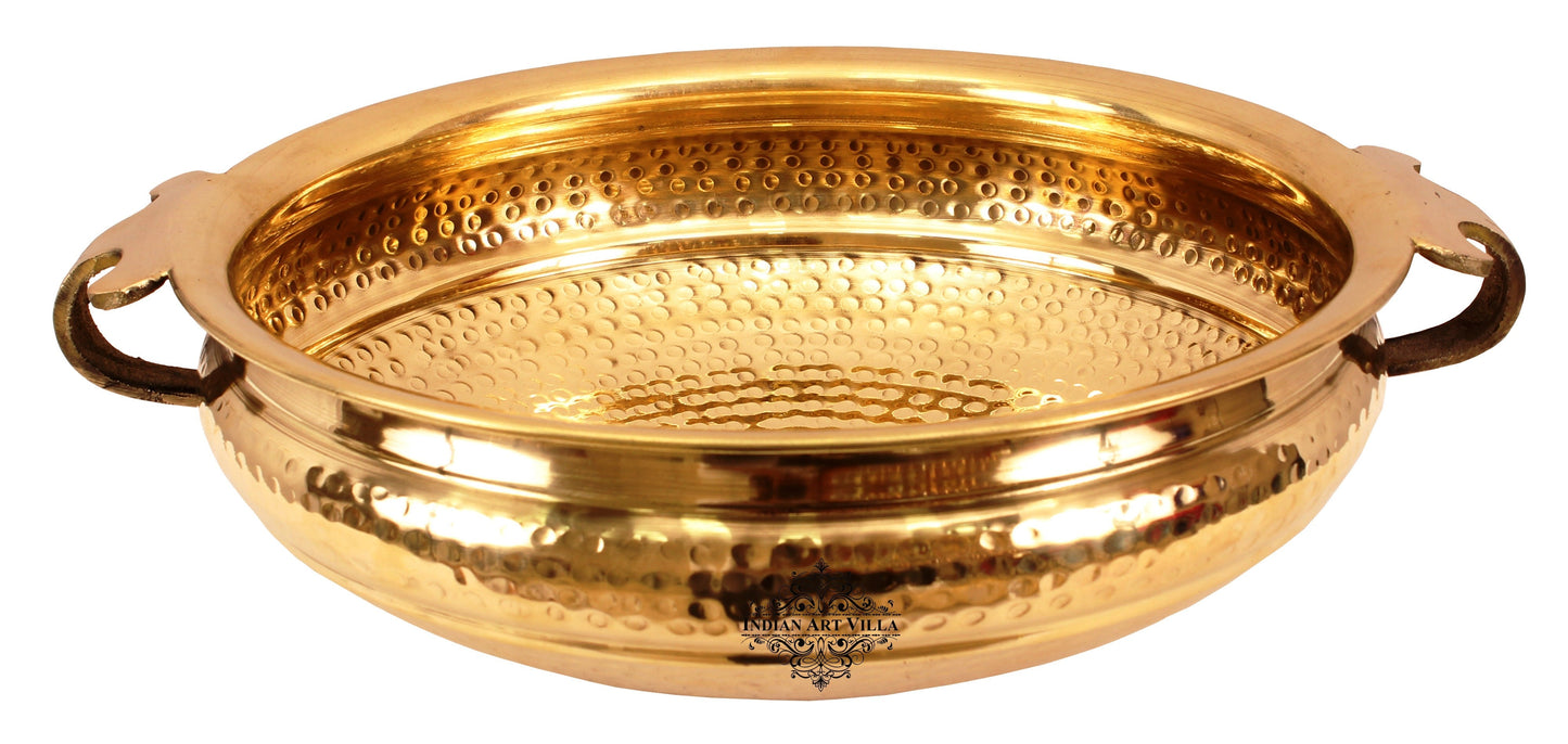 Pure Brass Hammered Design Urli/Decorative Bowl/Decorative Platter, Home Décor & Festive Item