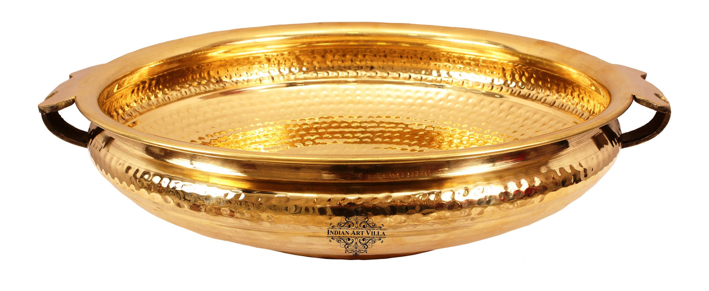 Pure Brass Hammered Design Urli/Decorative Bowl/Decorative Platter, Home Décor & Festive Item