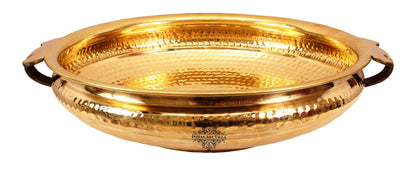Pure Brass Hammered Design Urli/Decorative Bowl/Decorative Platter, Home Décor & Festive Item