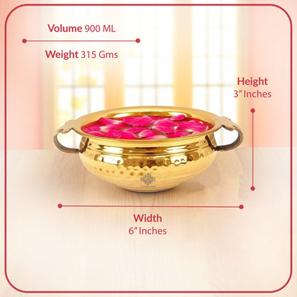 Pure Brass Hammered Design Urli/Decorative Bowl/Decorative Platter, Home Décor & Festive Item