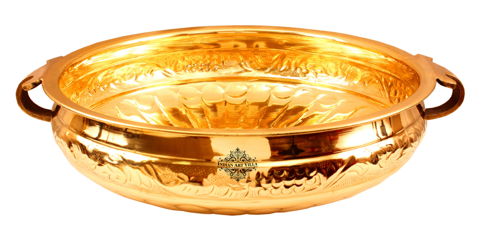 Pure Brass Embossed Design Urli/Decorative Bowl/Decorative Platter, Home Décor & Festive Item