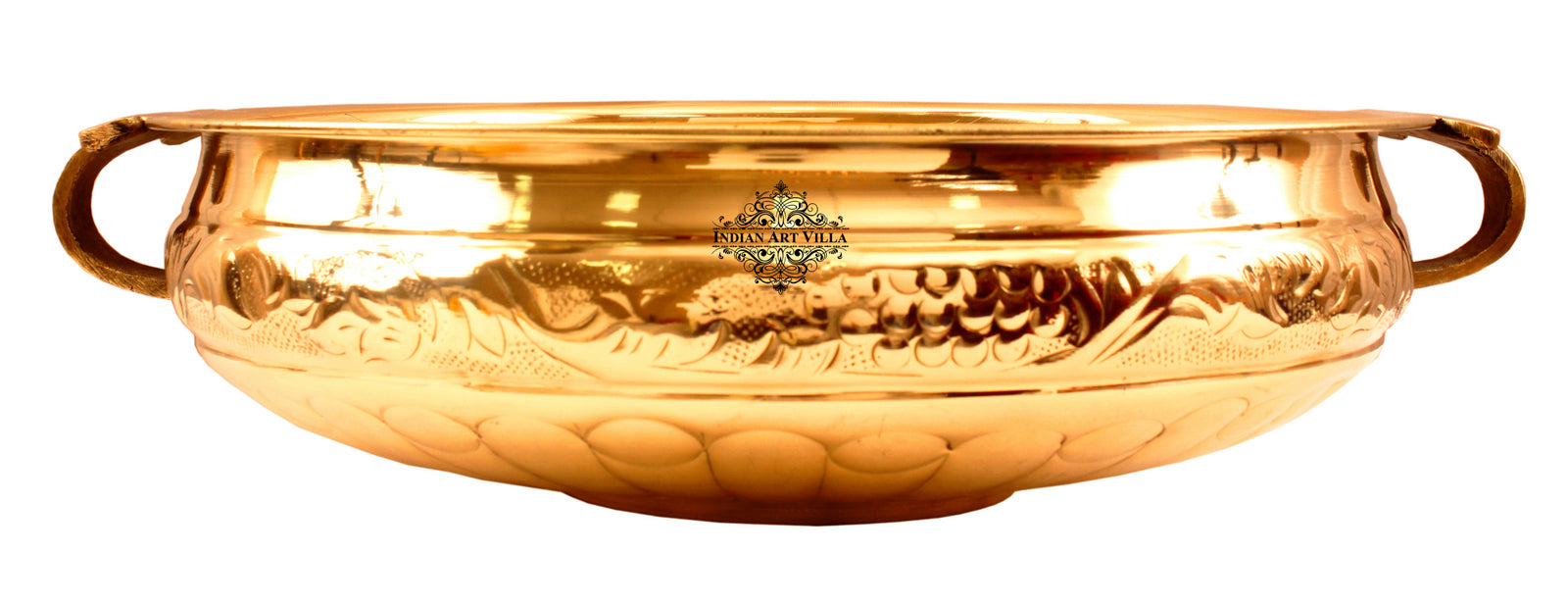 Pure Brass Embossed Design Urli/Decorative Bowl/Decorative Platter, Home Décor & Festive Item