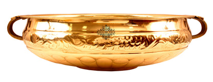 Pure Brass Embossed Design Urli/Decorative Bowl/Decorative Platter, Home Décor & Festive Item
