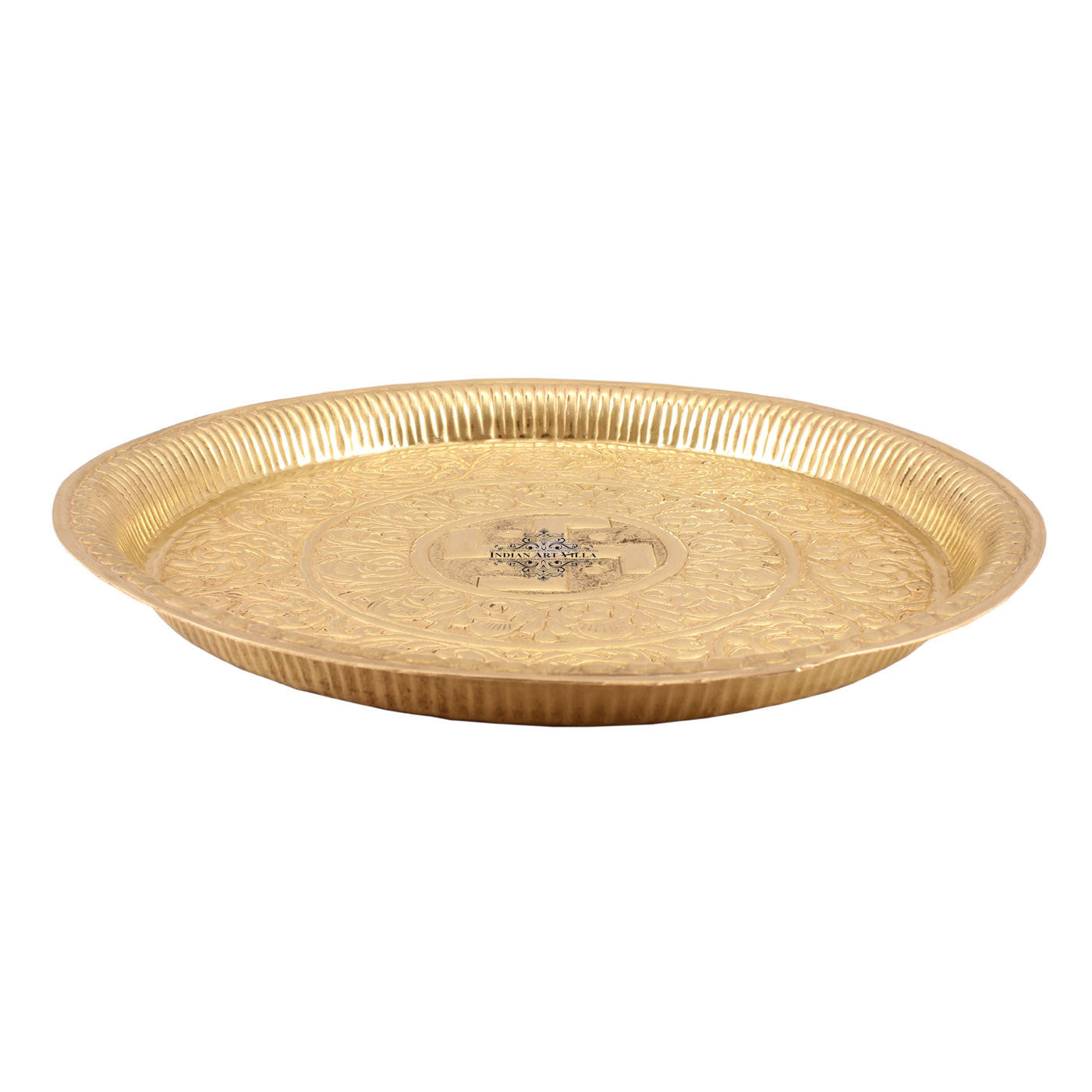 Brass Swastik Design Pooja Thali Plate|Poojan Temple Home