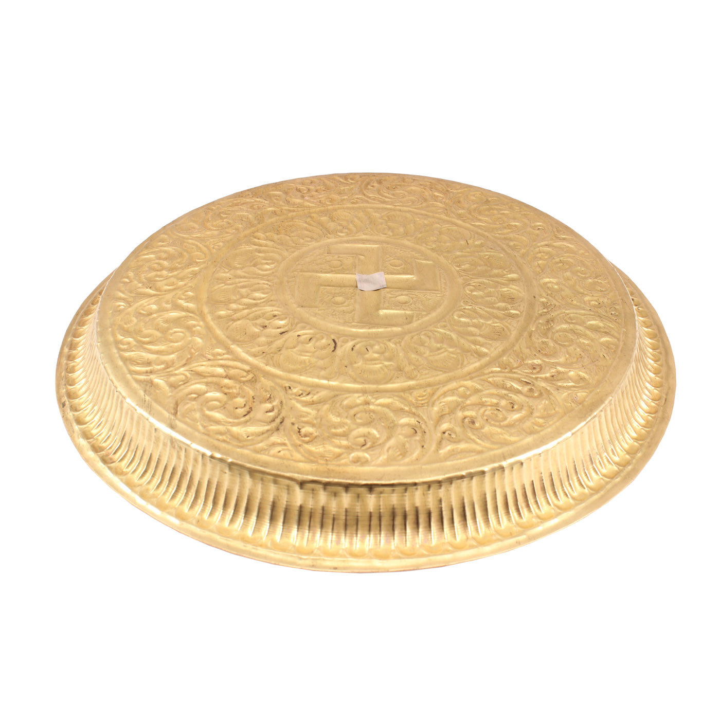 Brass Swastik Design Pooja Thali Plate|Poojan Temple Home