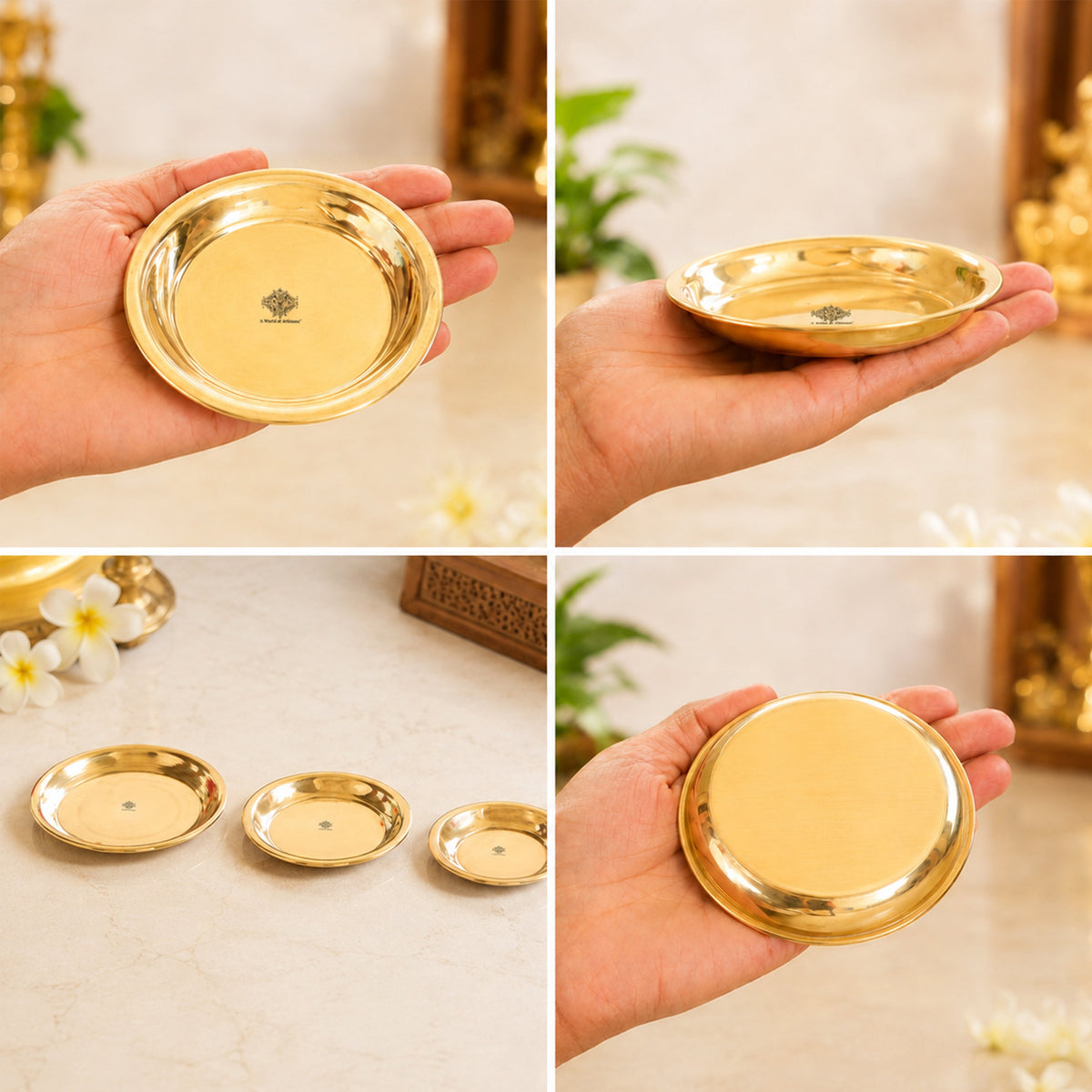 Pure Brass Pooja Thali For Poojan , Temple & Home