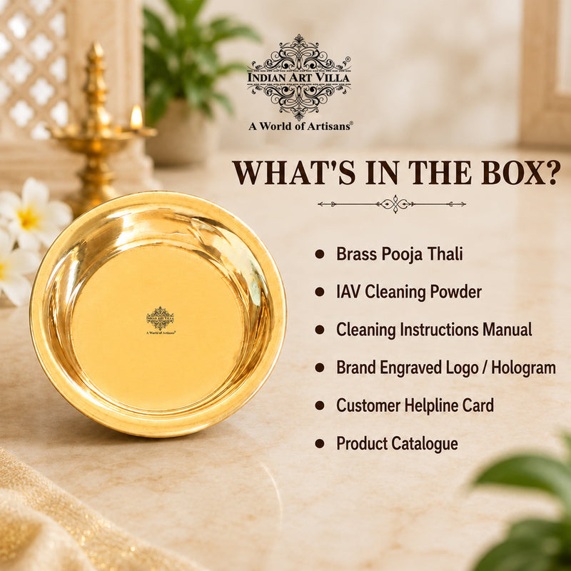 Pure Brass Pooja Thali For Poojan , Temple & Home