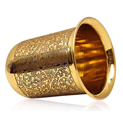 Pure Brass Embossed Design Curved Glass -280 ML