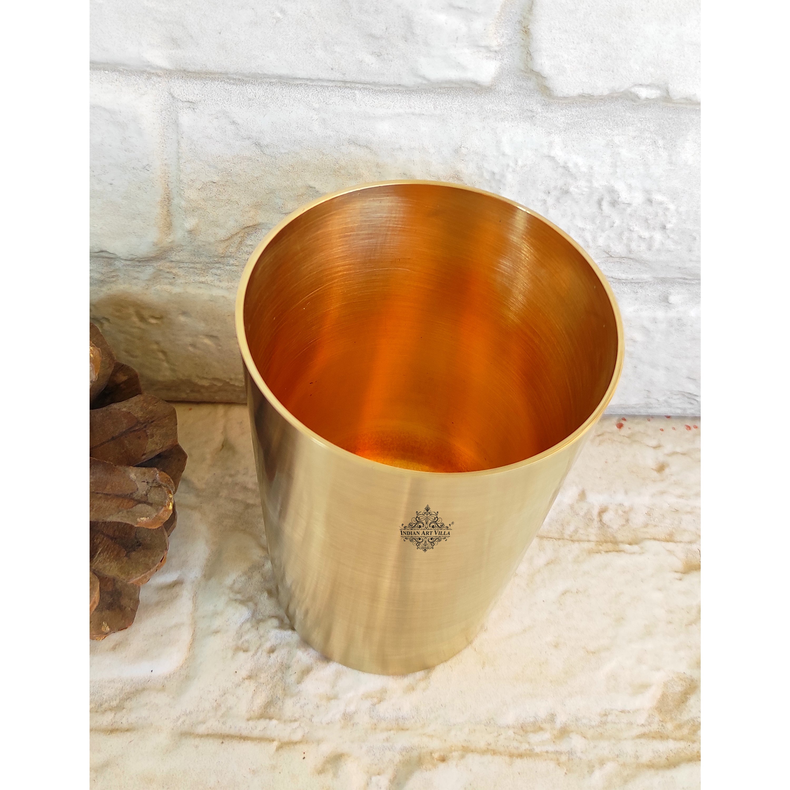 Pure Brass Matt Finish Glass -300 ML