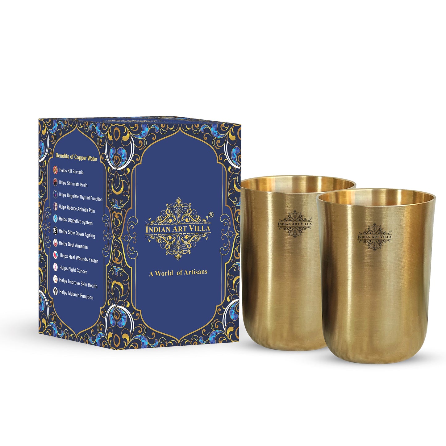 Brass Glass  With Matt Finish, Volume-300 ML