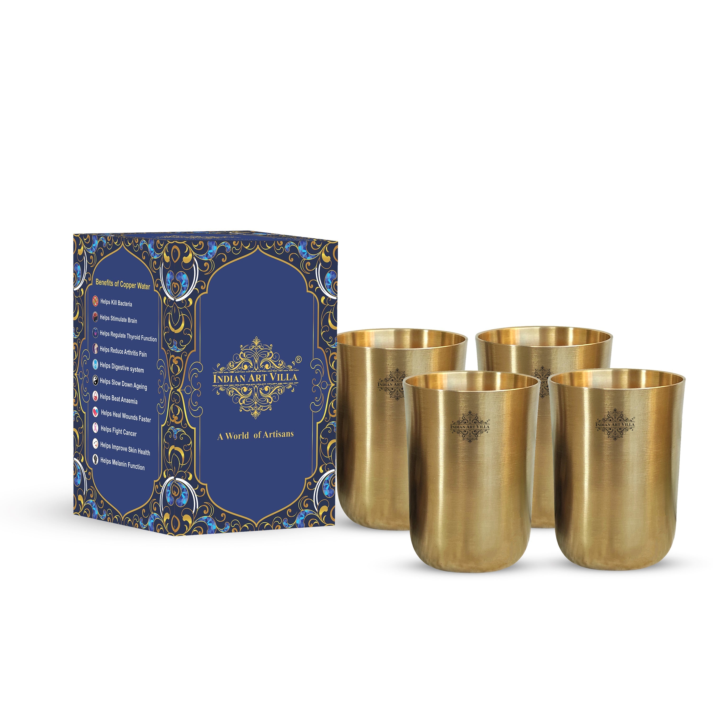 Brass Glass  With Matt Finish, Volume-300 ML