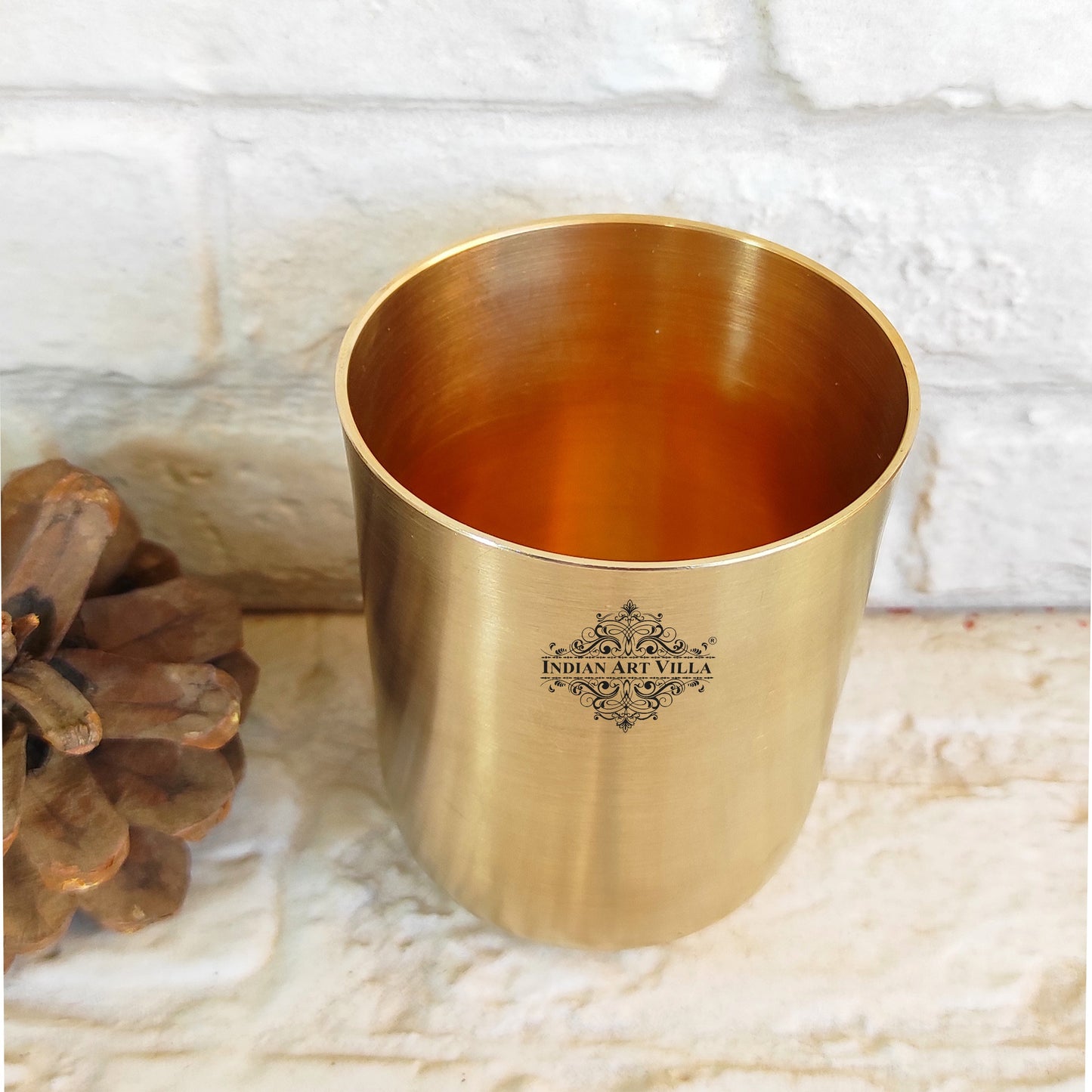 Brass Glass  With Matt Finish, Volume-300 ML