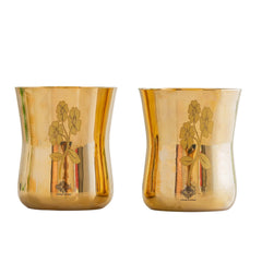 Pure Brass Glass With Curve Laser Printed design