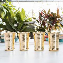 Pure Brass Hammered Design Glass- 350 ML