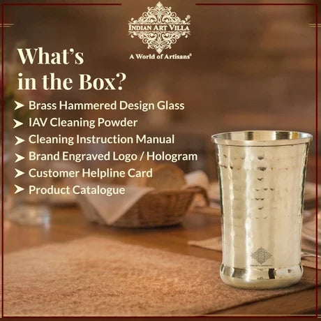 Pure Brass Hammered Design Glass- 350 ML