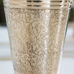 Pure Brass Embossed Design Glass 300 ML