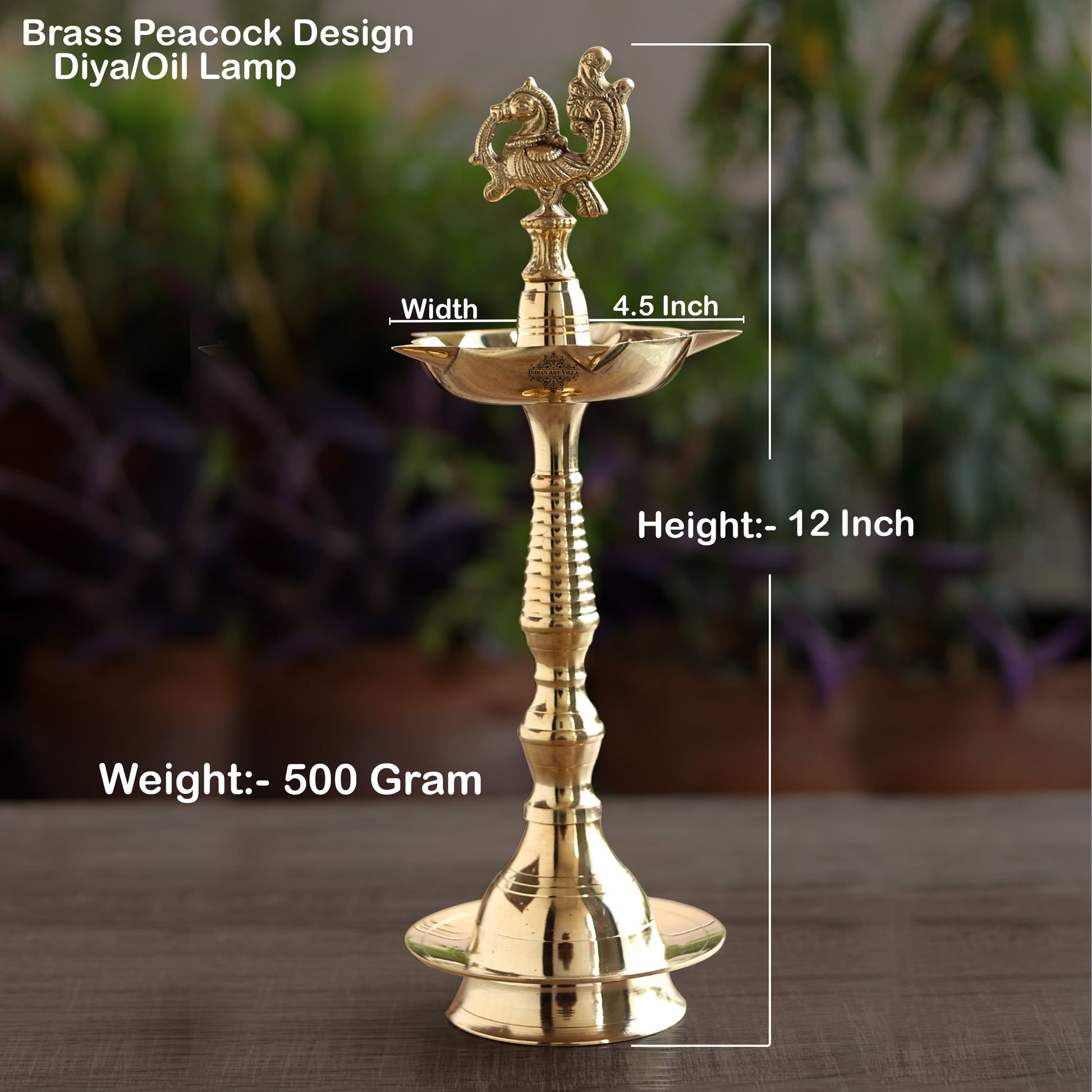 Brass Stand Pillar Diya With Kerala+Murga Design With Fine Quality