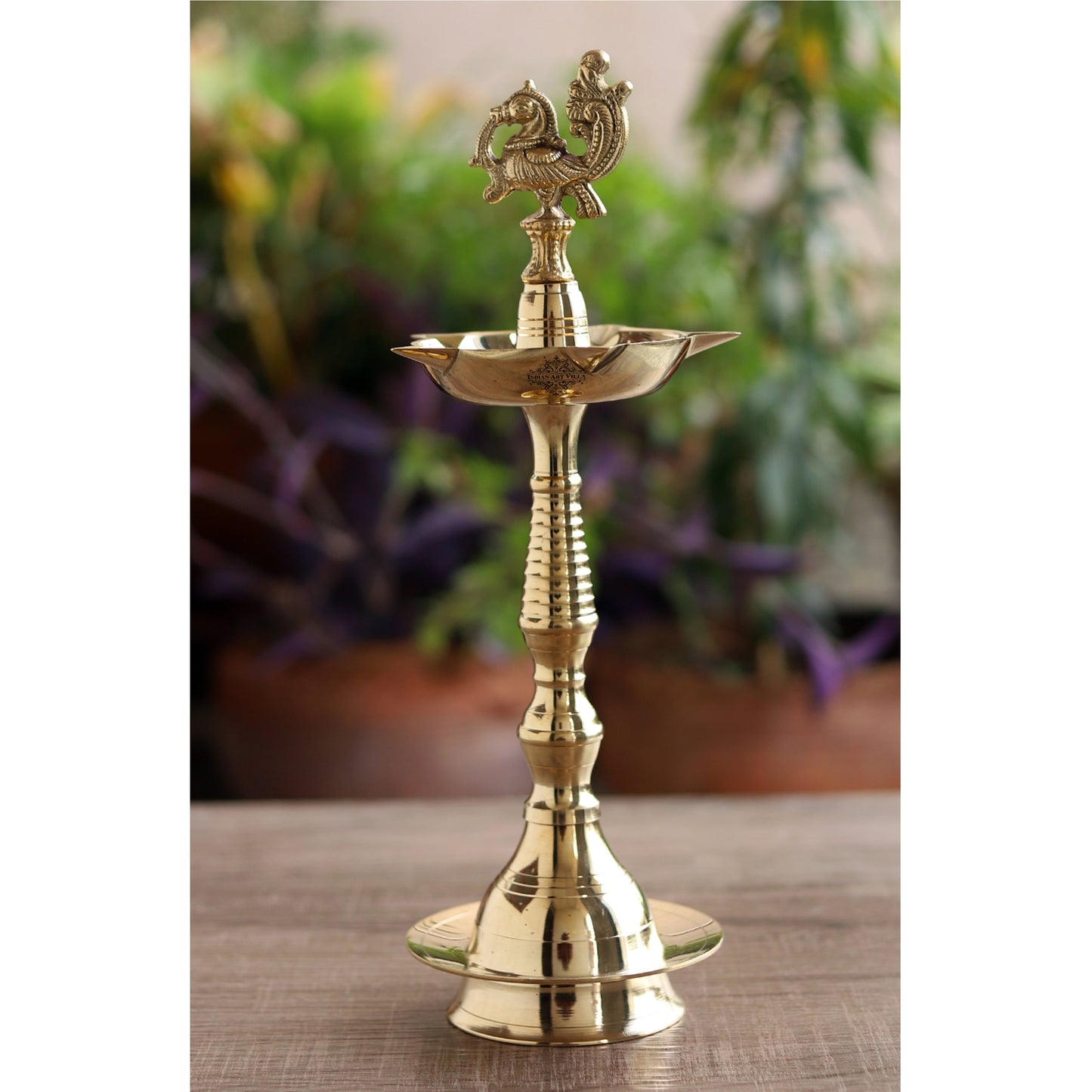 Brass Stand Pillar Diya With Kerala+Murga Design With Fine Quality